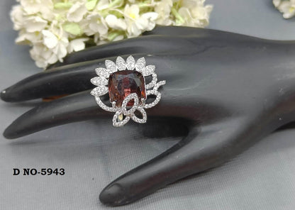 Cz Finger Ring Sku-5943 E-4 - rchiecreation