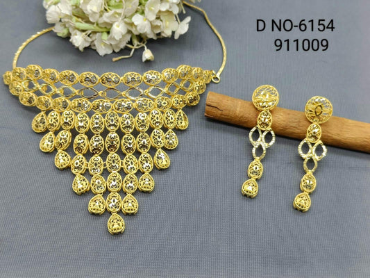 Forming Gold Necklace Set-6154 D3 - rchiecreation