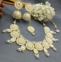 Golden Kundan Necklace Set -6143 B4 - rchiecreation