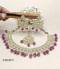 Golden Kundan Necklace Set Sku-6011 B4 - rchiecreation