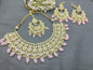 Golden Kundan Necklace Set Sku 6061 B4 - rchiecreation