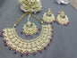 Golden Kundan Necklace Set Sku 6061 B4 - rchiecreation