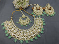 Golden Kundan Necklace Set Sku 6061 B4 - rchiecreation