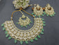 Golden Kundan Necklace Set Sku 6061 B4 - rchiecreation