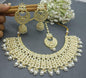 Golden Kundan Necklace Set Sku-6160 B4 - rchiecreation