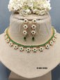 Golden Pearl Necklace Set Sku-6165 D3 - rchiecreation