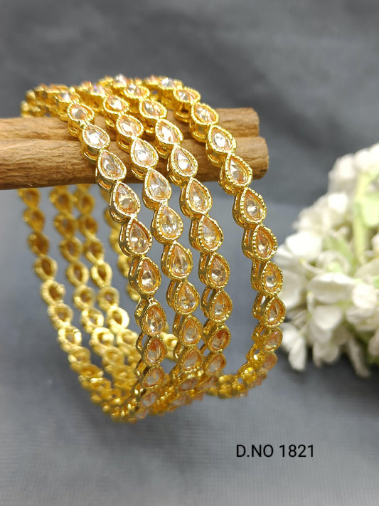 Golden Polki Bangles 1821 G2 - rchiecreation