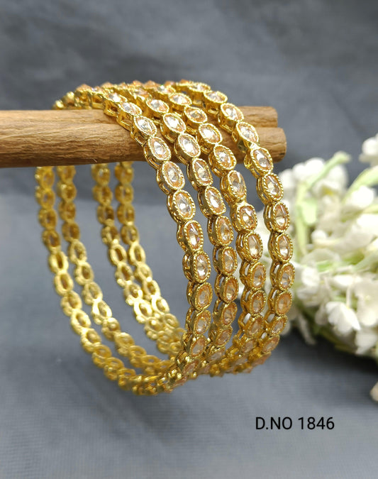 Golden Polki Bangles-1825 G2 - rchiecreation