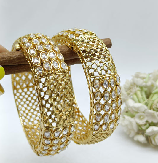 Golden Polki Bangles G4 - rchiecreation