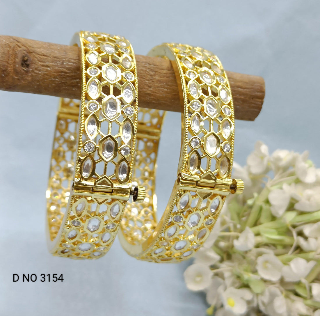 Kundan Bangles Sku 3154 G4 - rchiecreation
