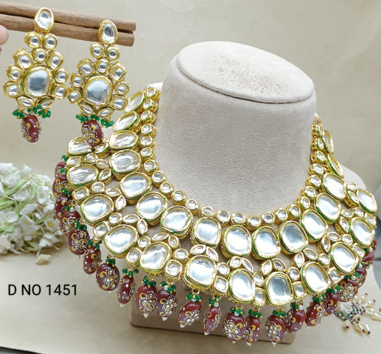 Kundan Bridal Necklace Sku 1451 D4 - rchiecreation