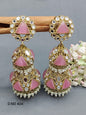 Kundan Double Jhumki Earring Mehndi Sku-434 A3 - rchiecreation