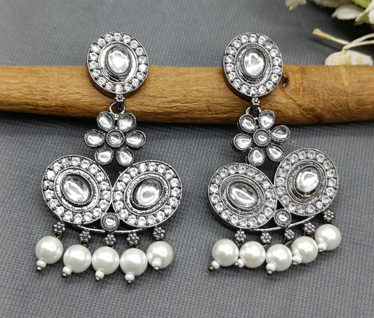 Kundan Earring Victorian Sku 543 E3 - rchiecreation