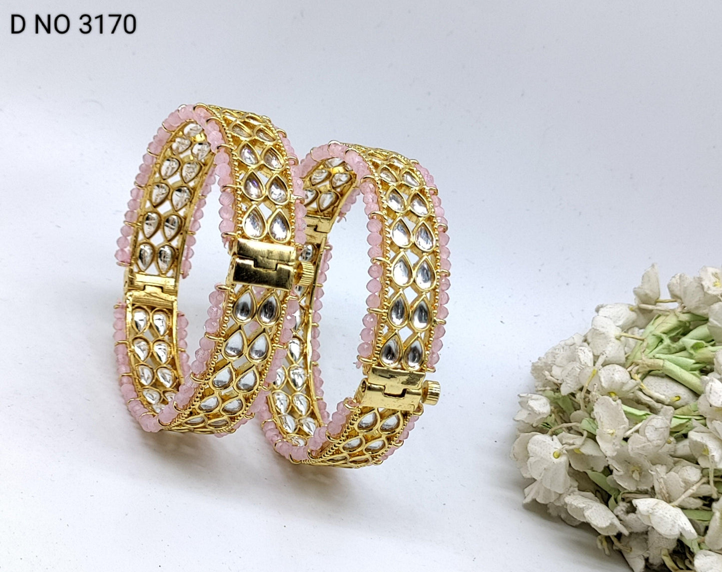 Kundan Golden Bangles Sku 3170 G4 - rchiecreation