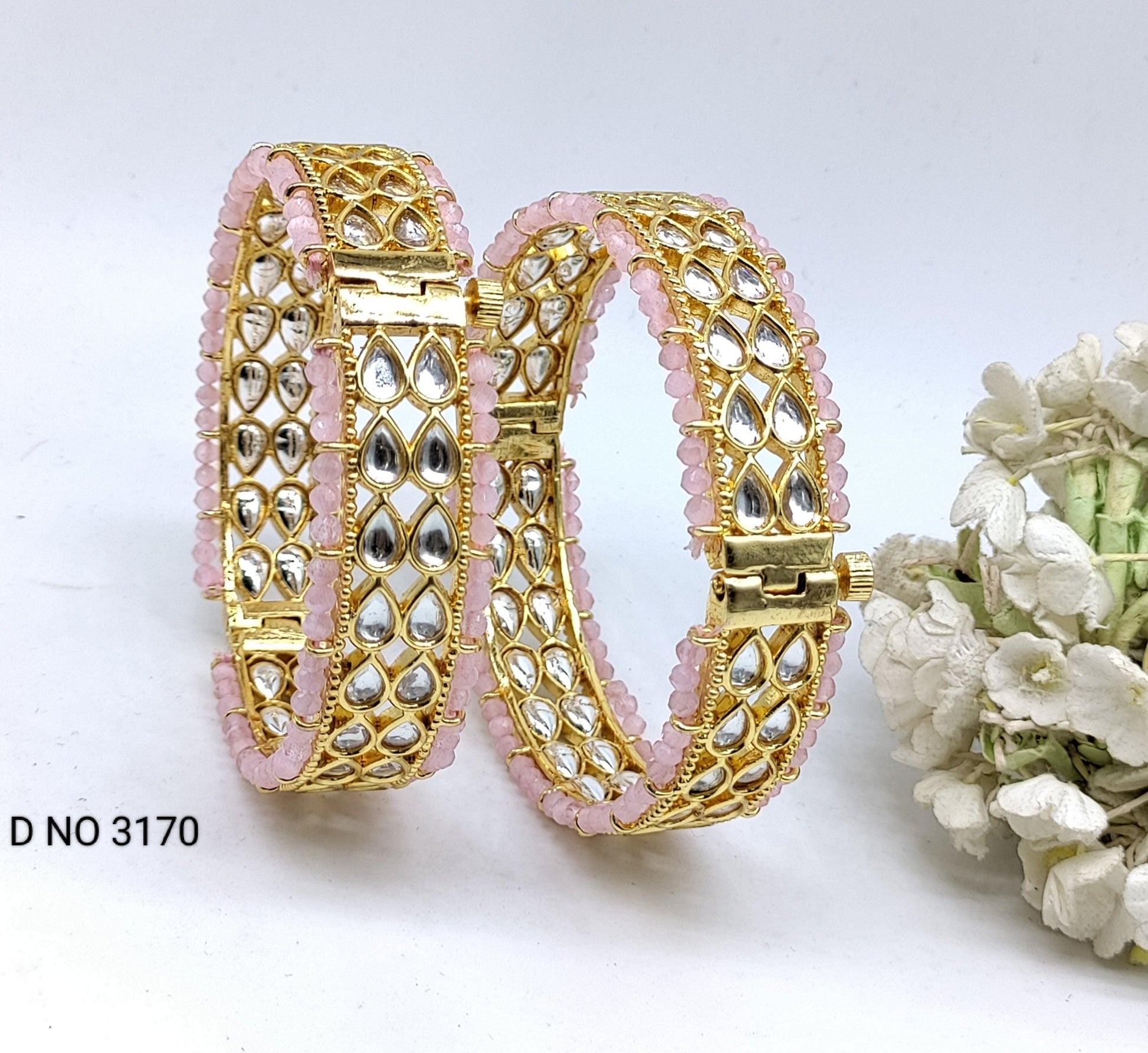 Kundan Golden Bangles Sku 3170 G4 - rchiecreation