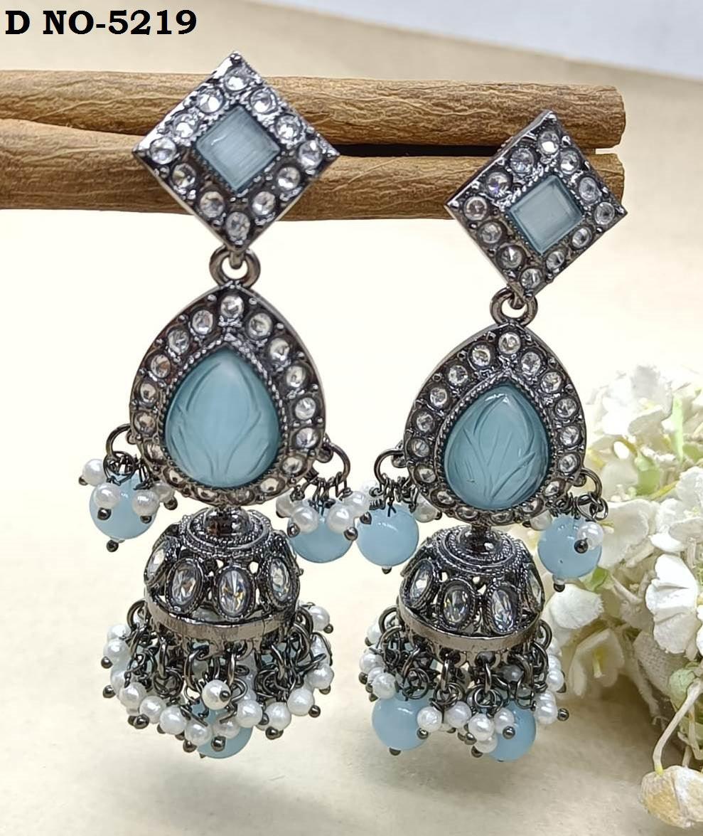 Kundan Jhumki Earring Victaorian Sku-5219 E3 - rchiecreation