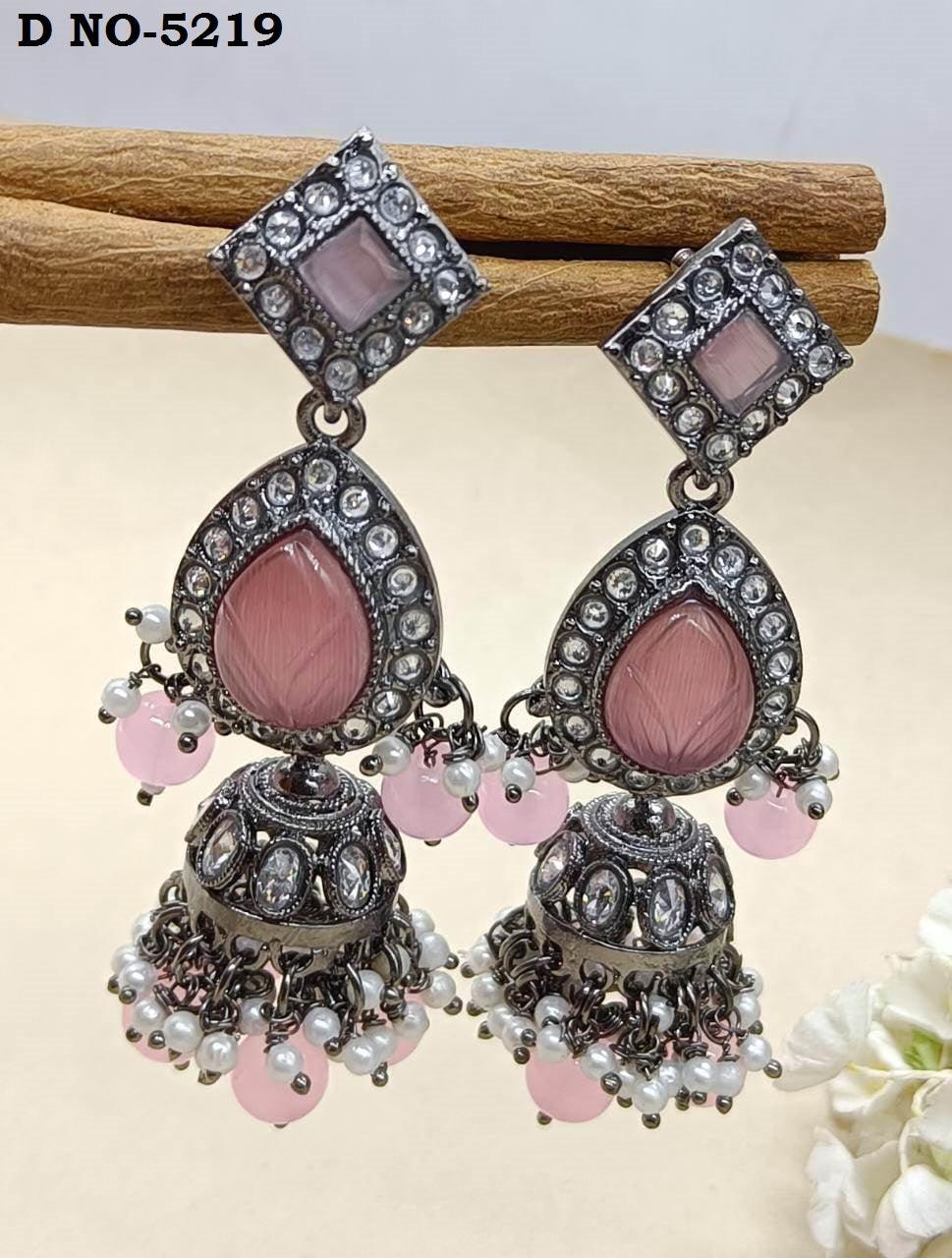 Kundan Jhumki Earring Victaorian Sku-5219 E3 - rchiecreation