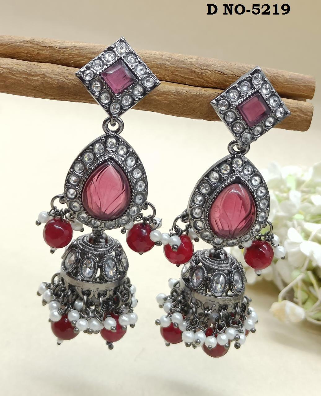 Kundan Jhumki Earring Victaorian Sku-5219 E3 - rchiecreation