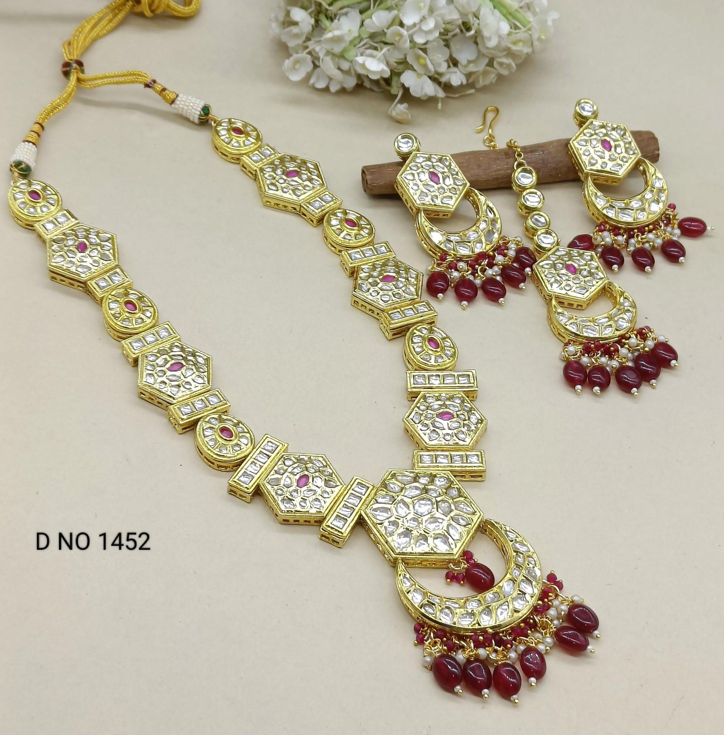 Kundan long Necklace Sku 1452 D4 - rchiecreation