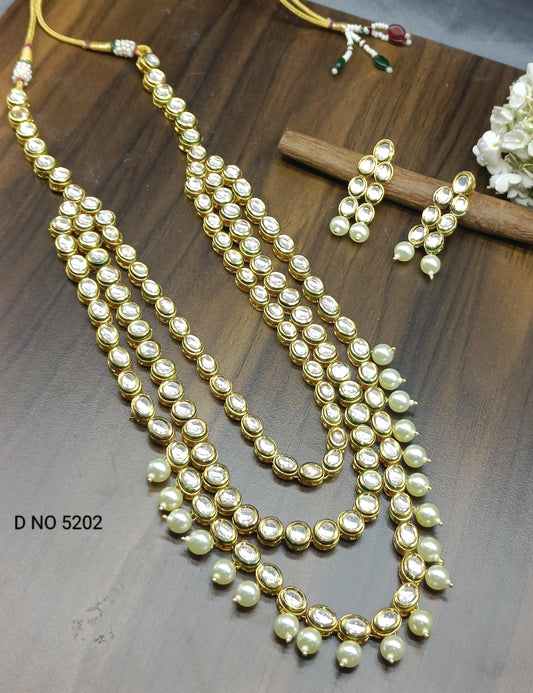 Kundan long Necklace Sku 5202 D4 - rchiecreation