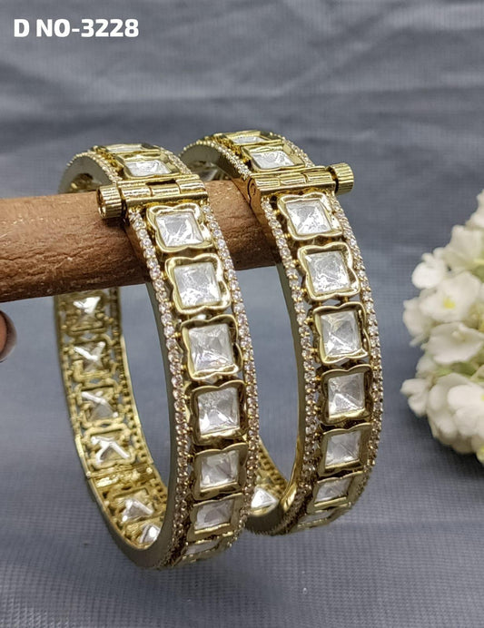 Kundan Mehandi Bangles Sku -3228 G4 - rchiecreation