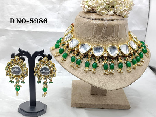 kundan necklace set-5986 D4 - rchiecreation