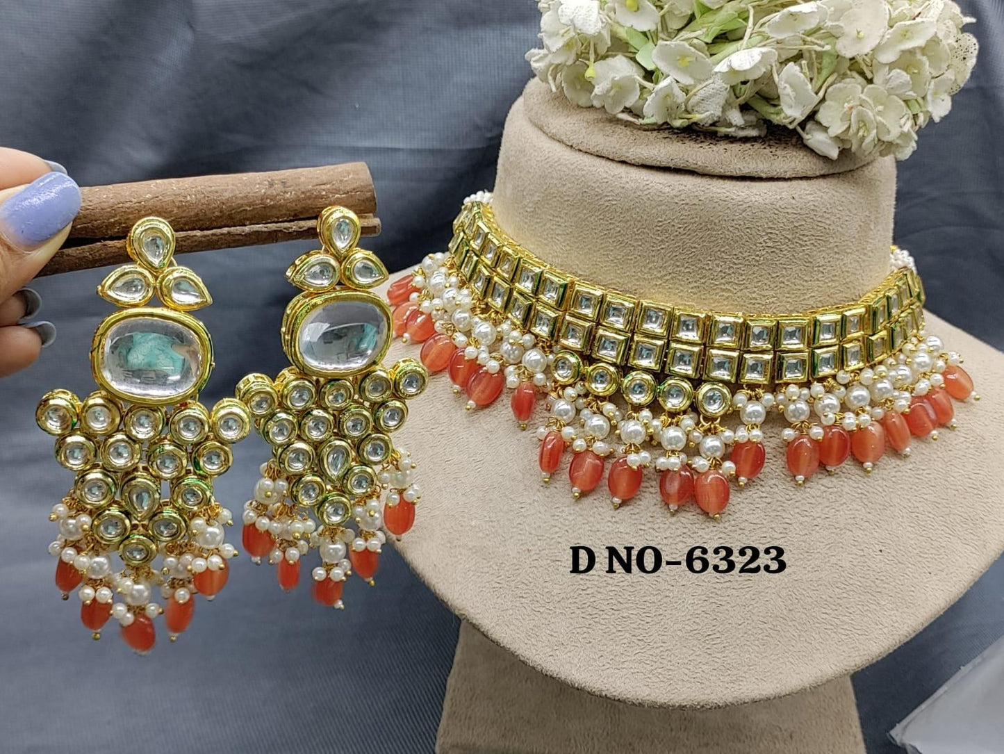 kundan necklace set-6323 - rchiecreation