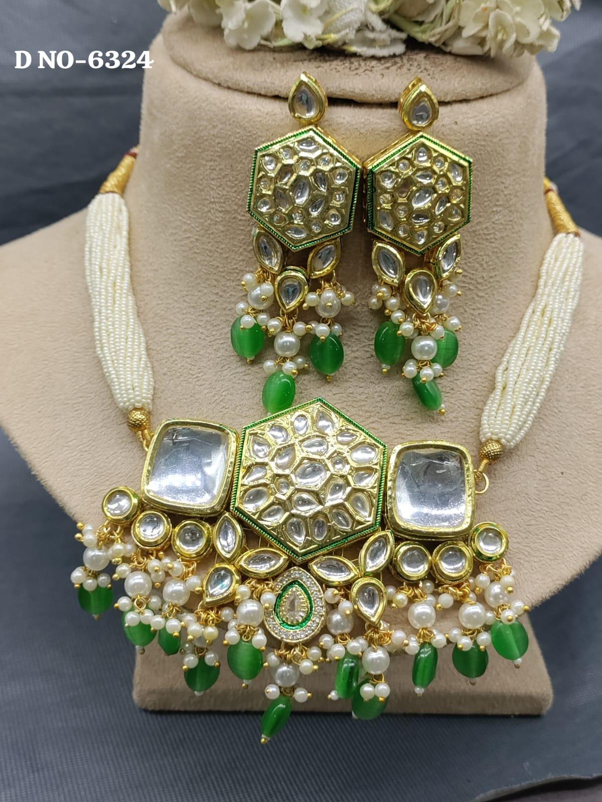 kundan necklace set-6324 - rchiecreation