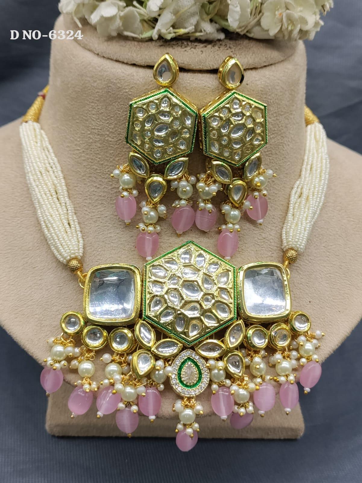 kundan necklace set-6324 - rchiecreation