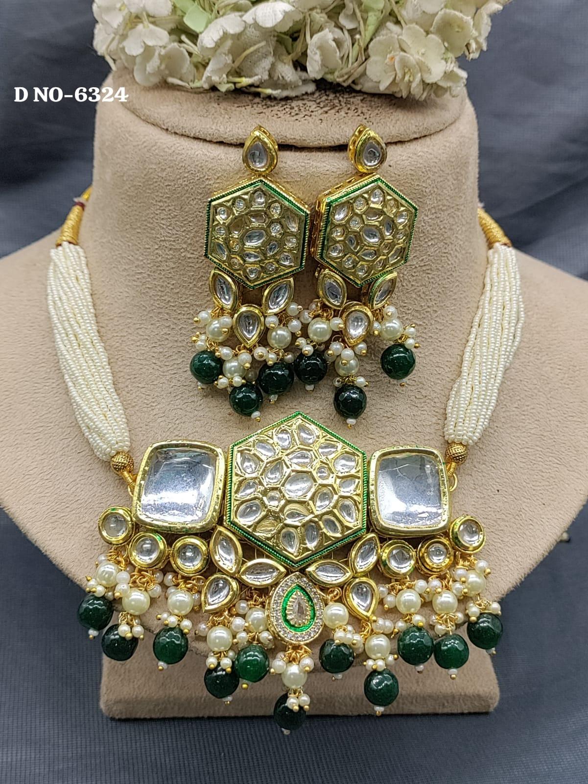 kundan necklace set-6324 - rchiecreation