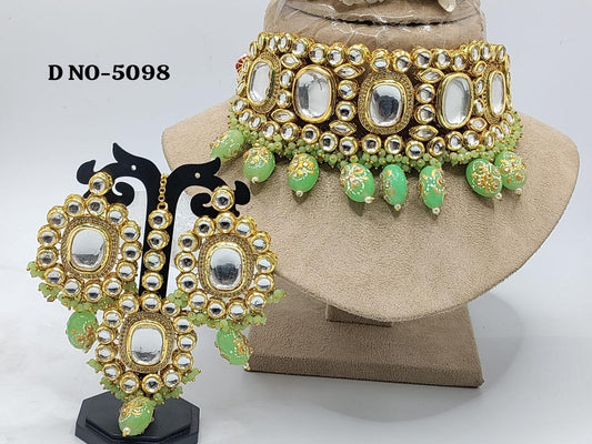 Kundan Necklace Set Sku-5098 D4 - rchiecreation