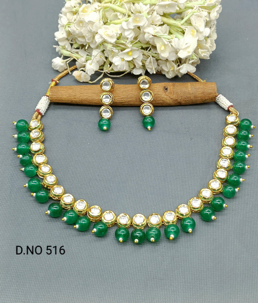 Kundan Necklace Set Sku 516 D4 - rchiecreation