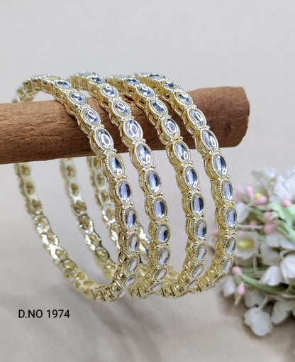 Kundan Polki Bangles Sku-1974 G3 - rchiecreation