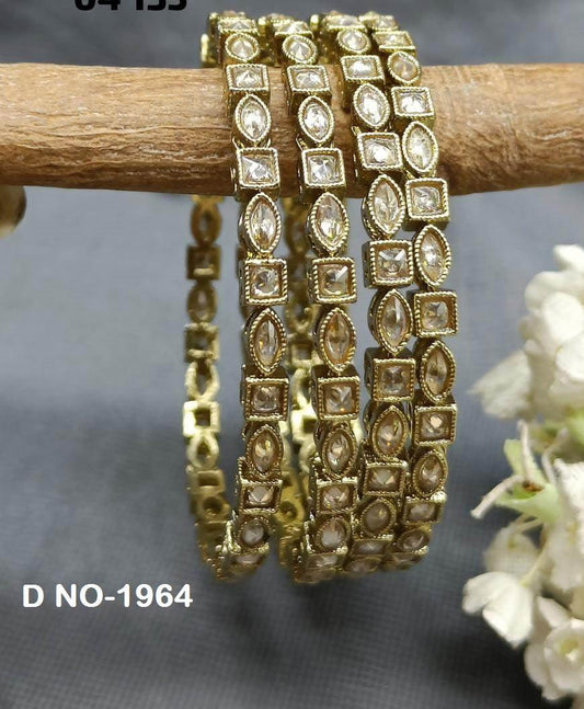 Mehandi Polki Bangles Sku-1964 - rchiecreation