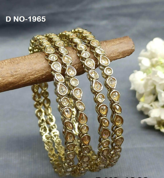 Mehandi Polki Bangles Sku-1965 G2 - rchiecreation