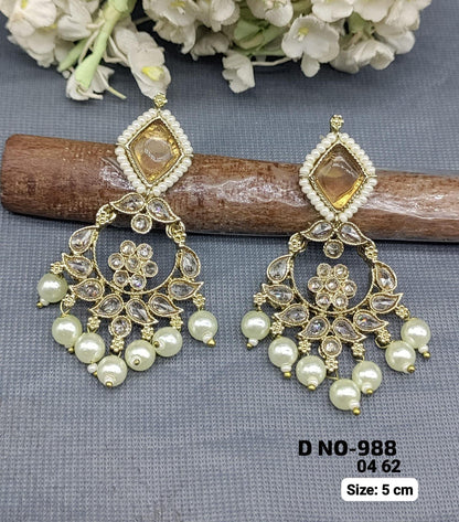 Mehandi Polki Earring Sku-988 A1 - rchiecreation