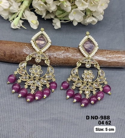 Mehandi Polki Earring Sku-988 A1 - rchiecreation