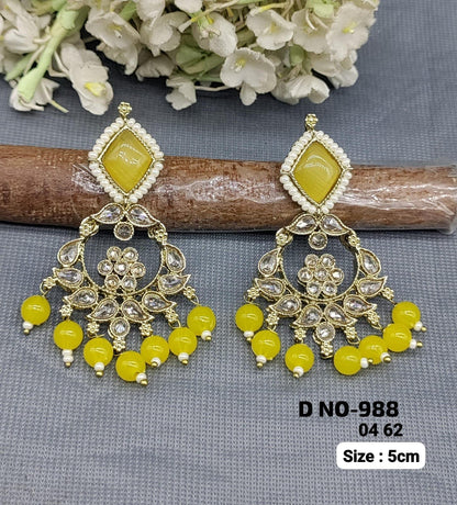 Mehandi Polki Earring Sku-988 A1 - rchiecreation