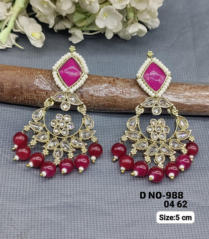 Mehandi Polki Earring Sku-988 A1 - rchiecreation