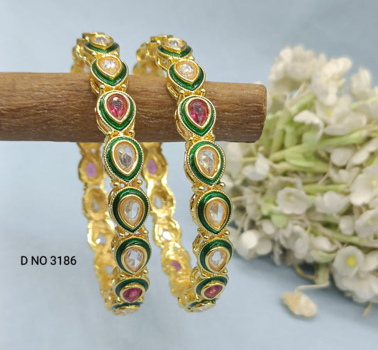 Minakari kundan Bangles Sku 3186 G4 - rchiecreation