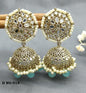 Mirror Jhumki Earring Mehandi Sku -914 A3 - rchiecreation