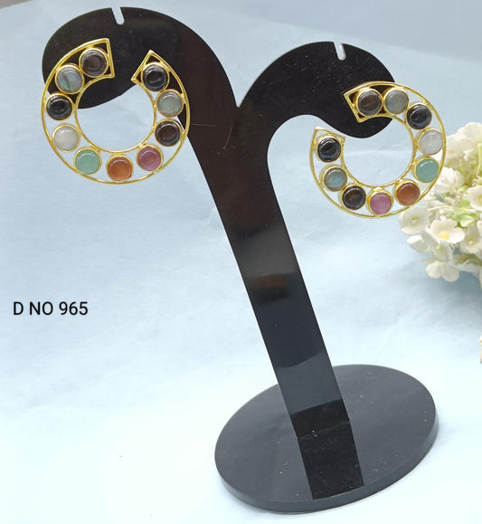 Monalisa Stone Earrings Sku 965 C1 - rchiecreation