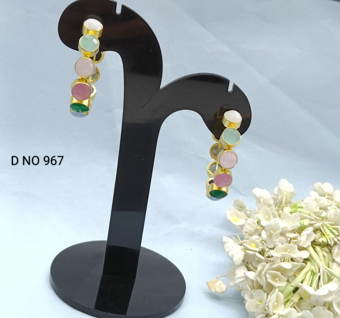 Monalisa Stone Earrings Sku 967 C1 - rchiecreation