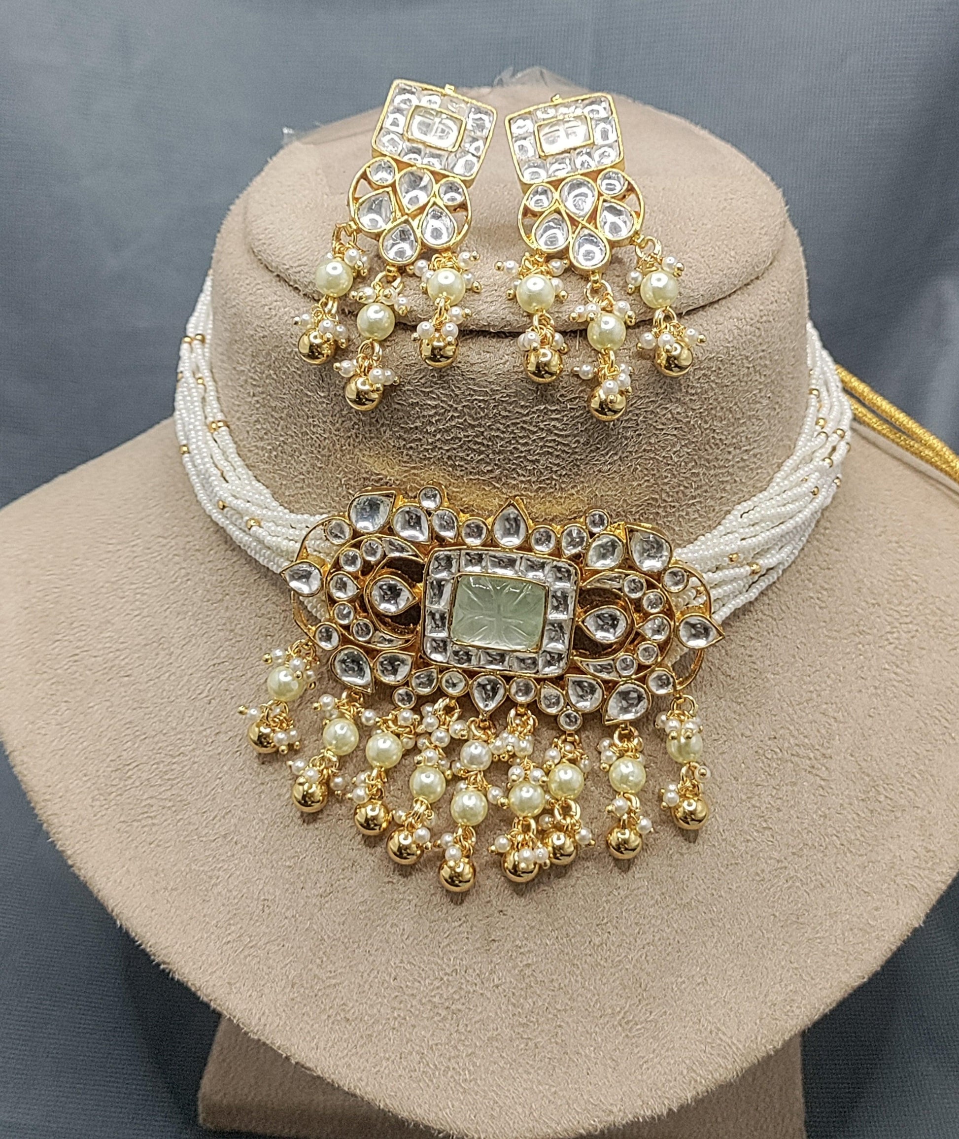 Pachi kundan Choker Necklace SKU-2160 - rchiecreation