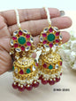 Pachi Kundan Jhumki Earing Sku-2161 - rchiecreation