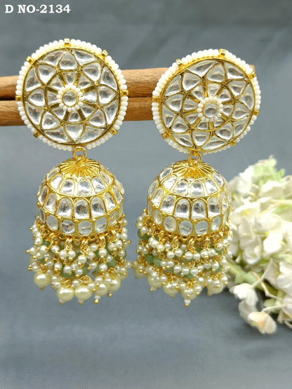 Pachi kundan jhumki earring-2134 - rchiecreation