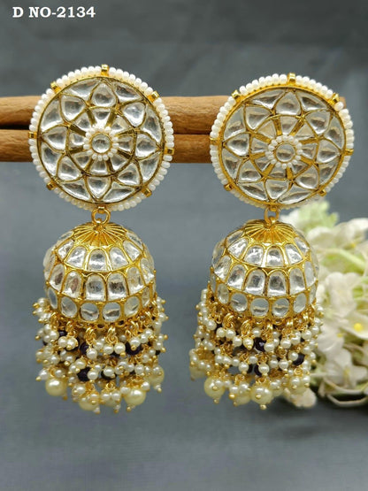 Pachi kundan jhumki earring-2134 - rchiecreation