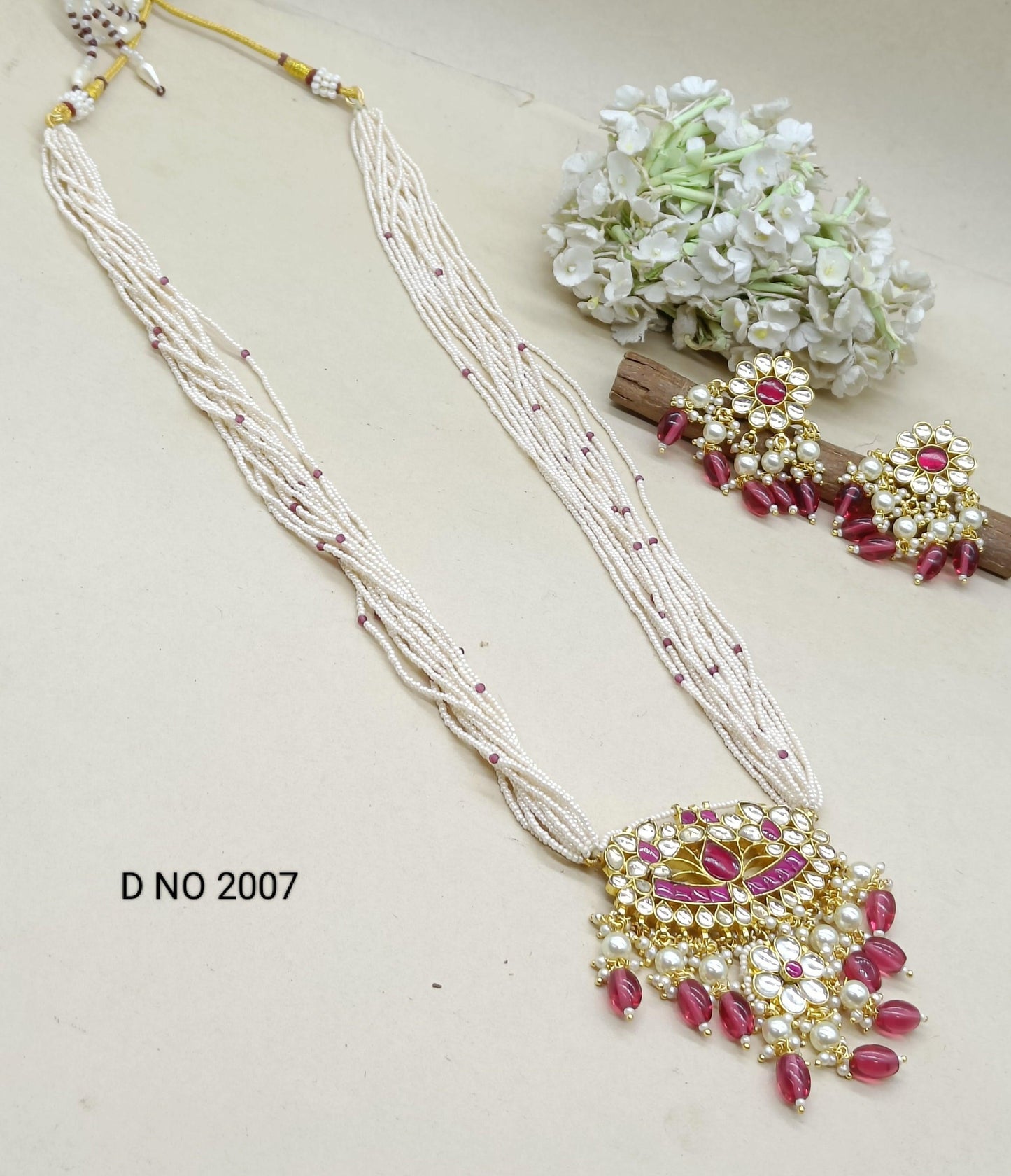 Pachi kundan long Necklace Sku 2007 - rchiecreation