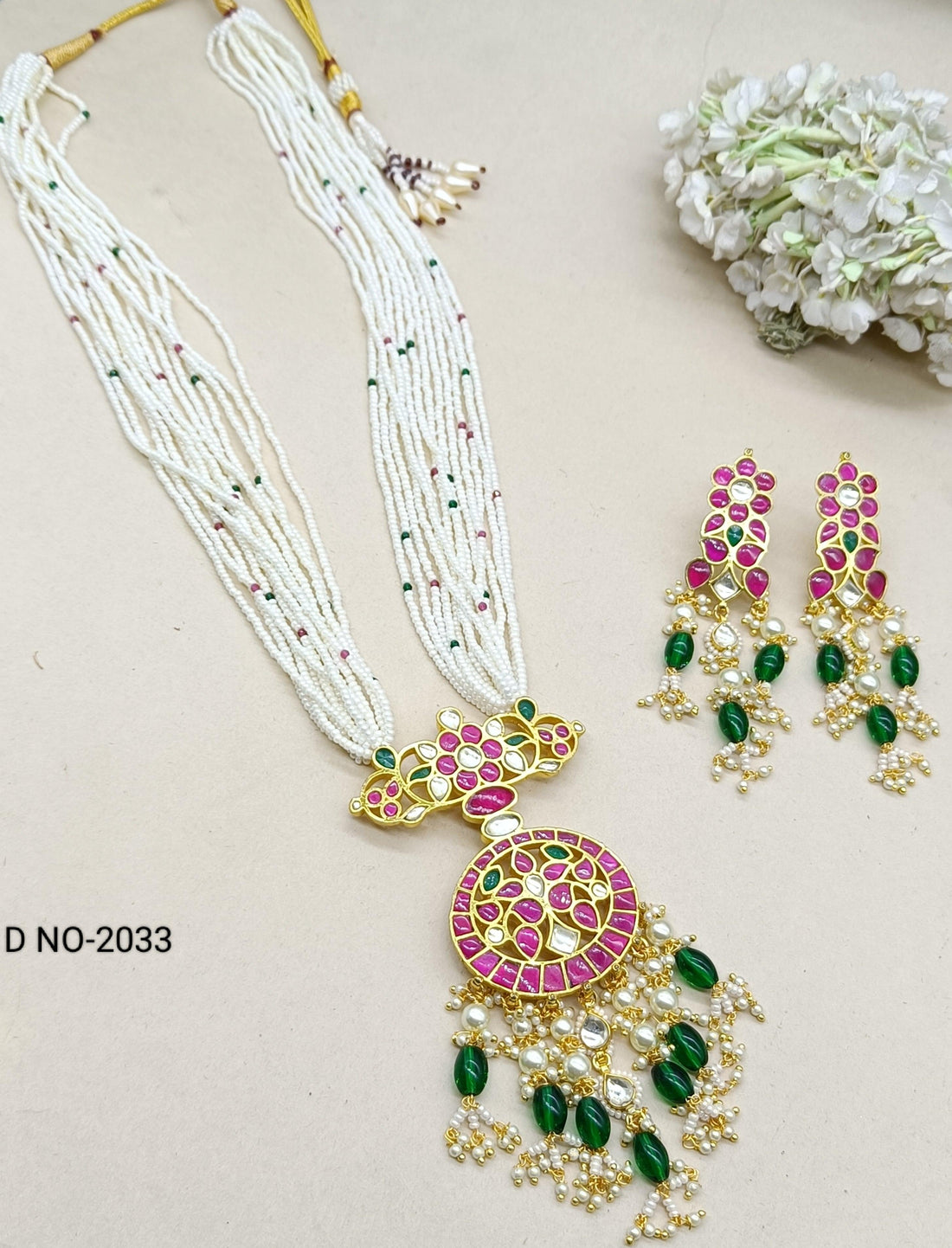 Pachi kundan long Necklace Sku 2033 - rchiecreation