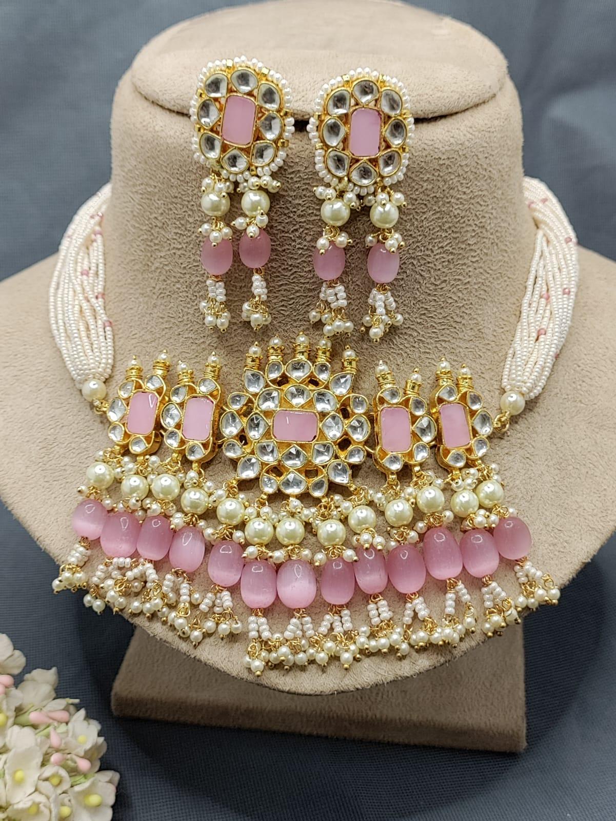 Pachi Kundan Necklace Sku-2015 - rchiecreation